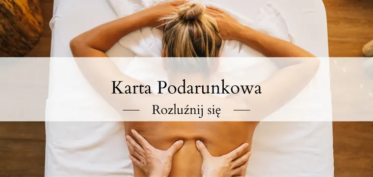 Karta podarunkowa na masaż ze zdjęciem masażu pleców