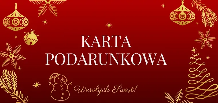 Czerwona świąteczna karta podarunkowa na masaż