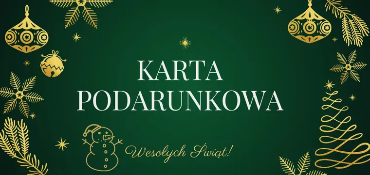 Zielona świąteczna karta podarunkowa na masaż